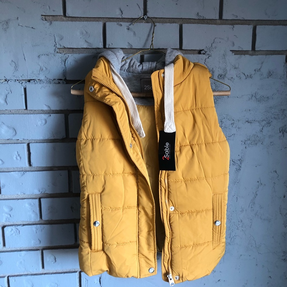 Yellow Padded Vest for Women